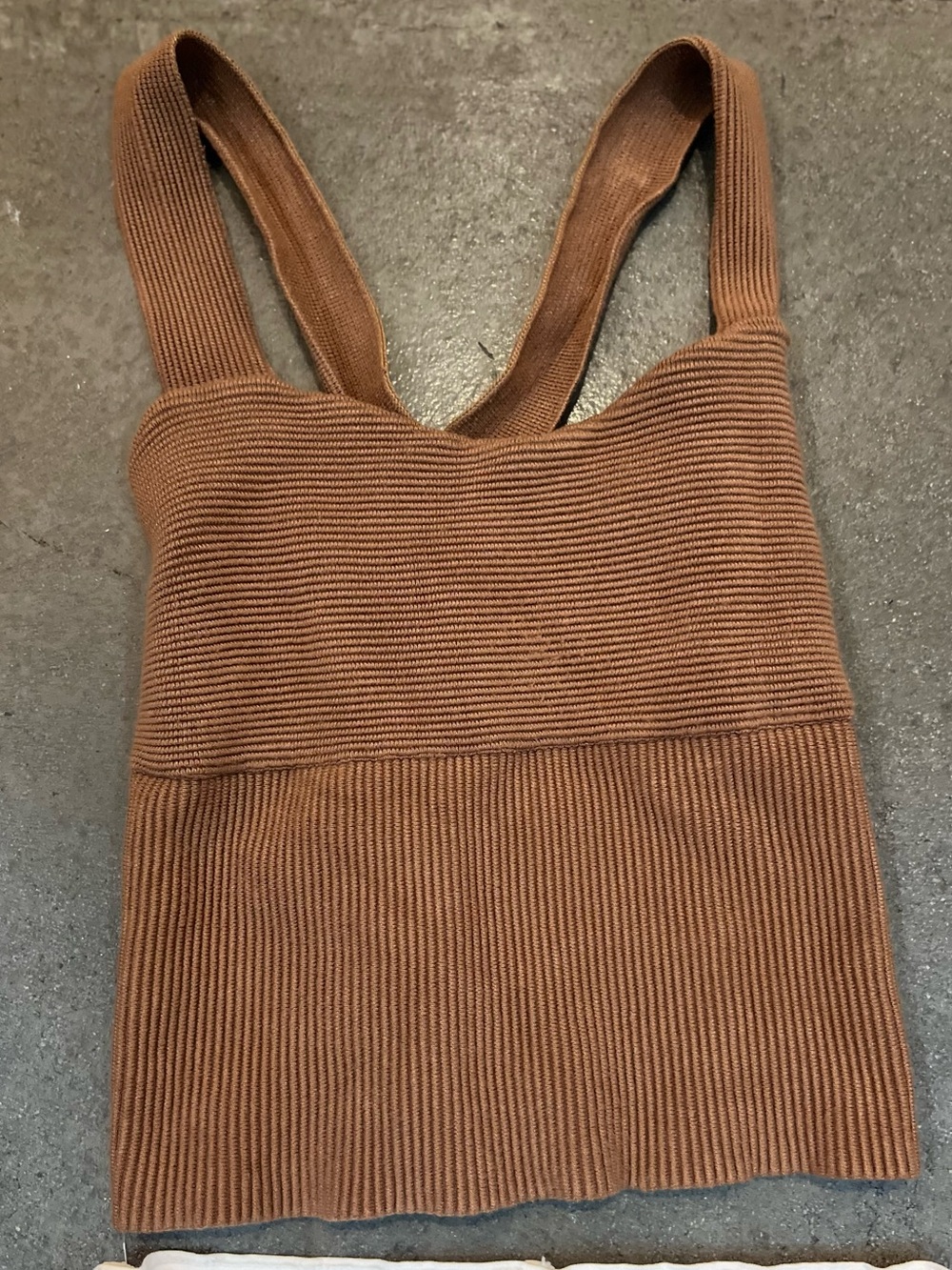Abercrombie & Fitch Ribbed Knit Tank Top in Brown